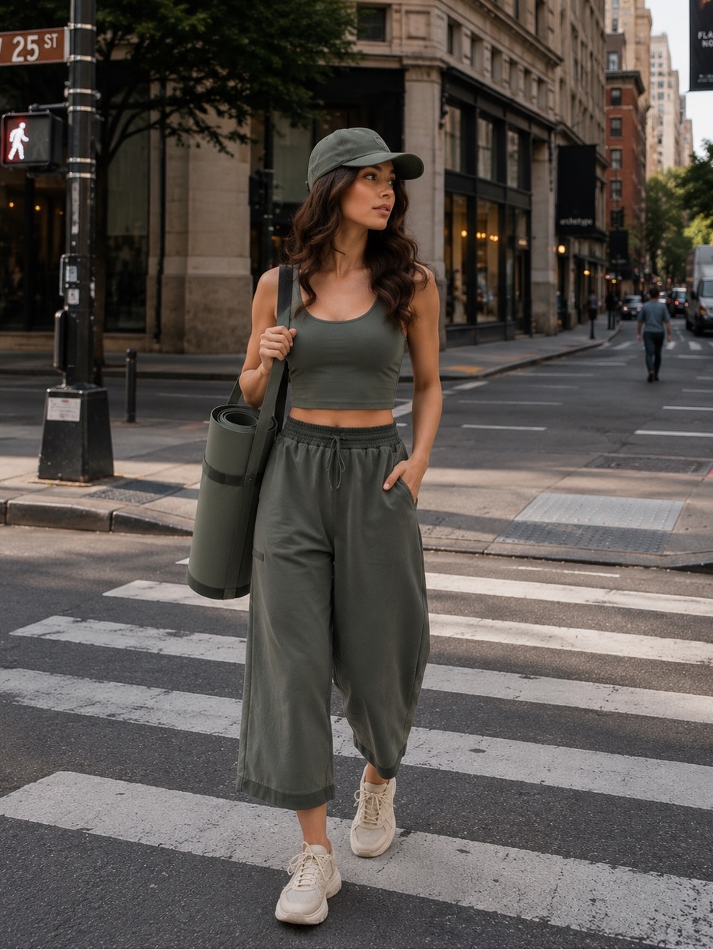Athleta Triumph Hybrid Wide Crop pants
